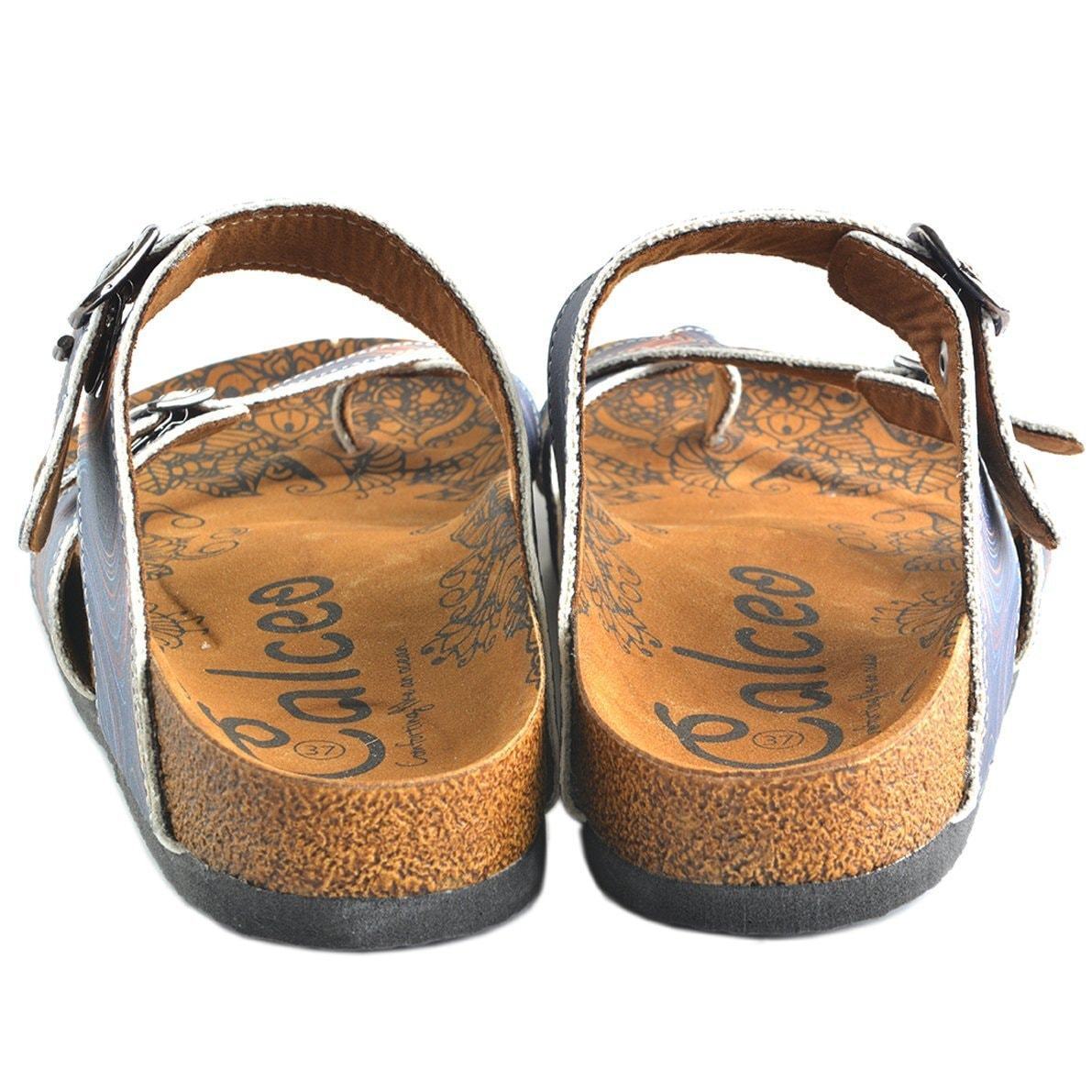 Navy Abstract Sandal CAL1008 (737684815968)