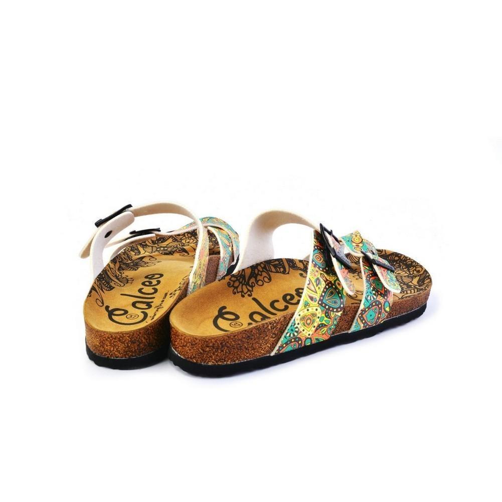 Blue & Orange Paisley Sandal CAL1011 (774931087456)