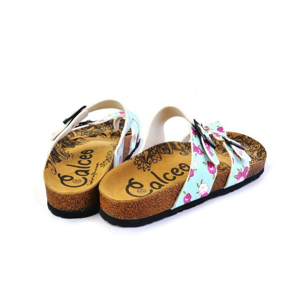 Blue & Pink Floral Sandal CAL1012 (774931251296)