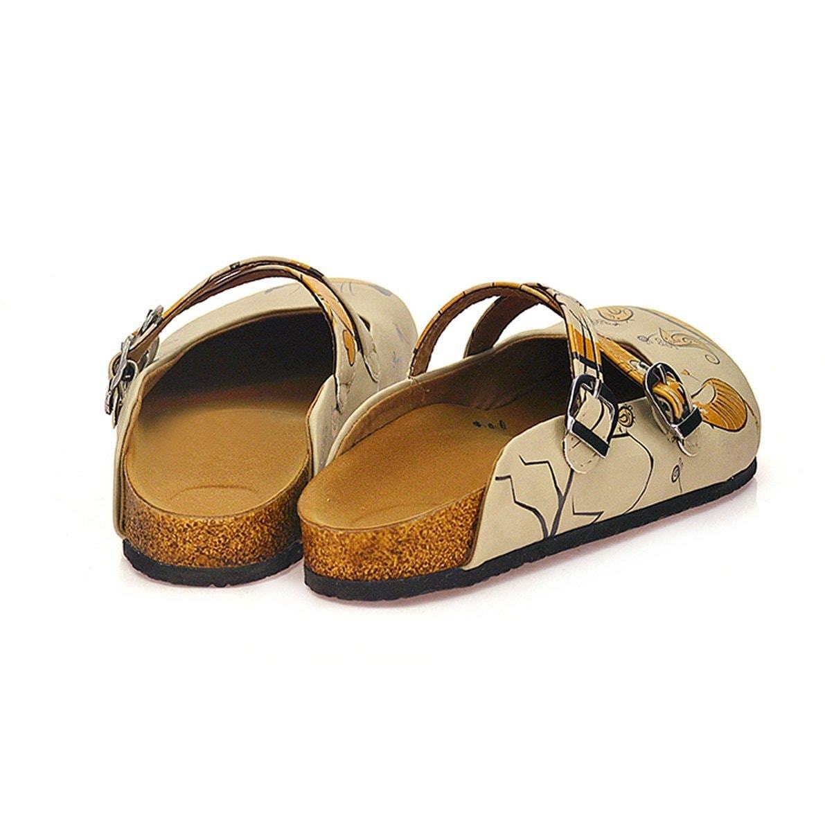 Tan & Gold Cat Clogs CAL103 (737683701856)