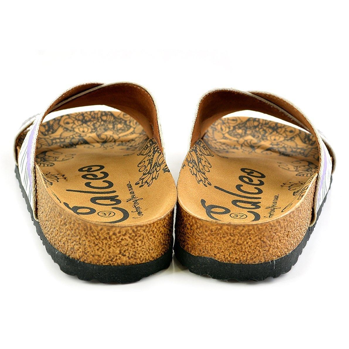 Purple & White Piano Cross-Strap Sandal CAL1102 (737683406944)