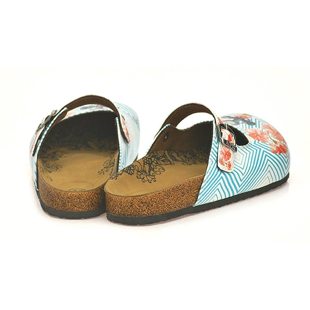 Blue & Coral Floral Anchor Clogs CAL804 (737679540320)