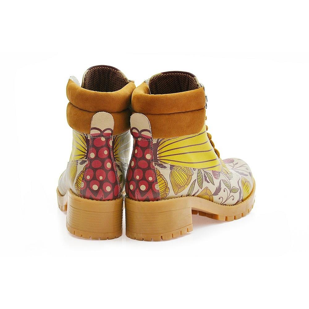 Flowers Short Boots KAT113 (1421183975520)