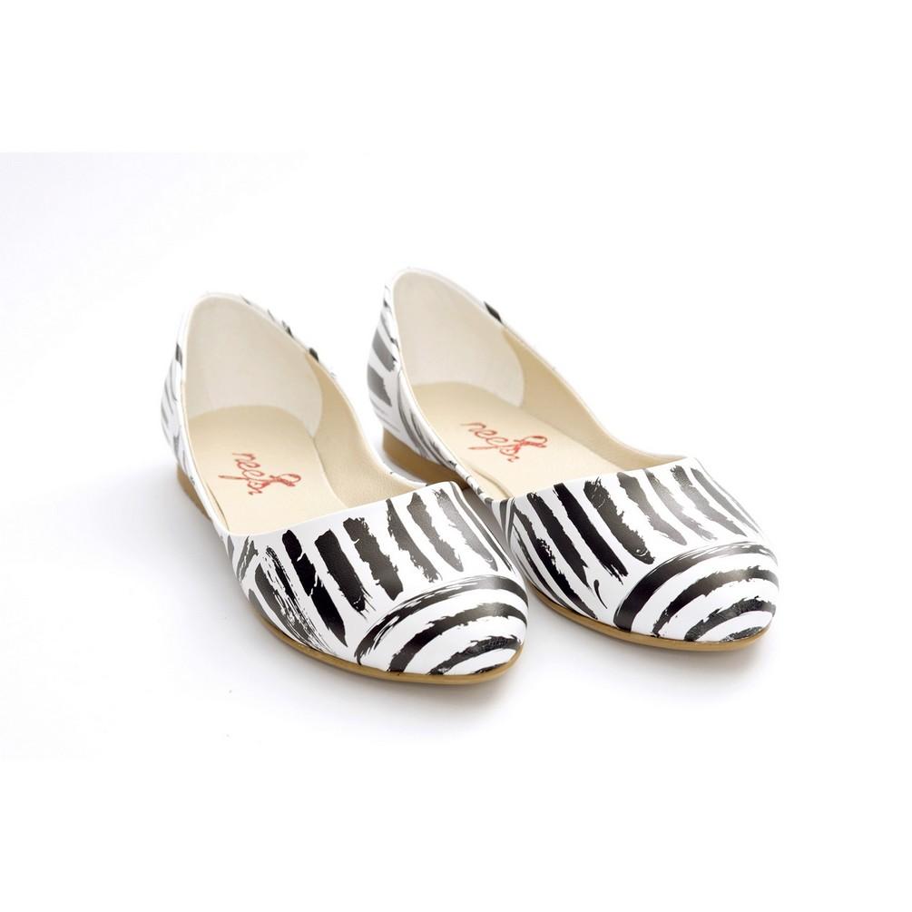 Black and White Ballerinas Shoes NSS351 (770221310048)