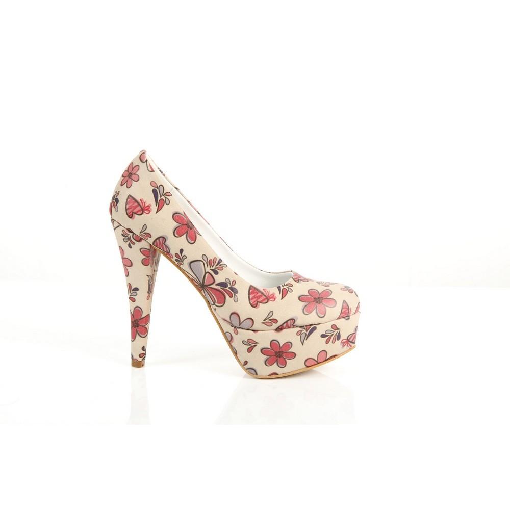 Flowers Heel Shoes PLT2012 (1421220741216)