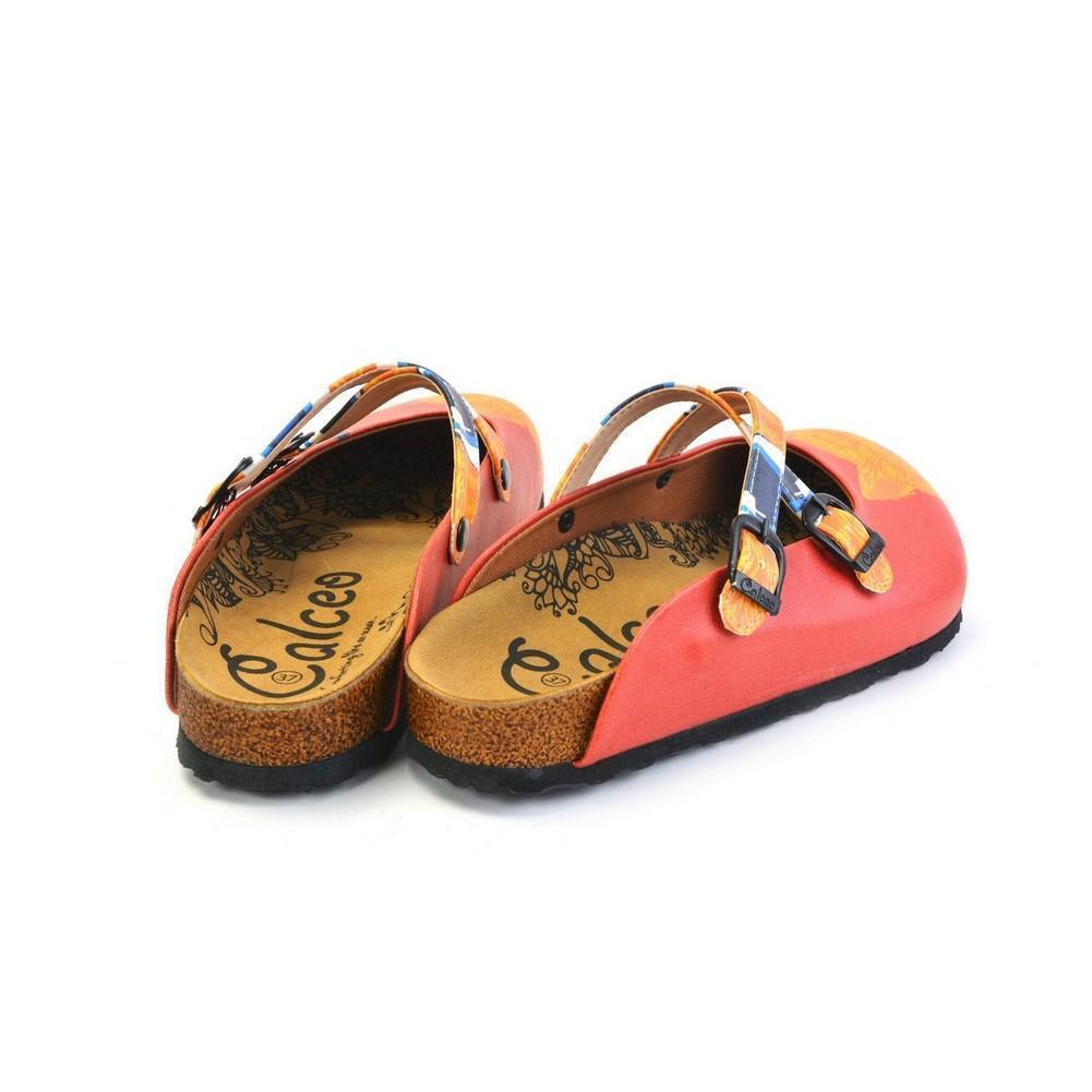 Pink & Orange Cat Crisscross Mule WCAL169 (774937215072)