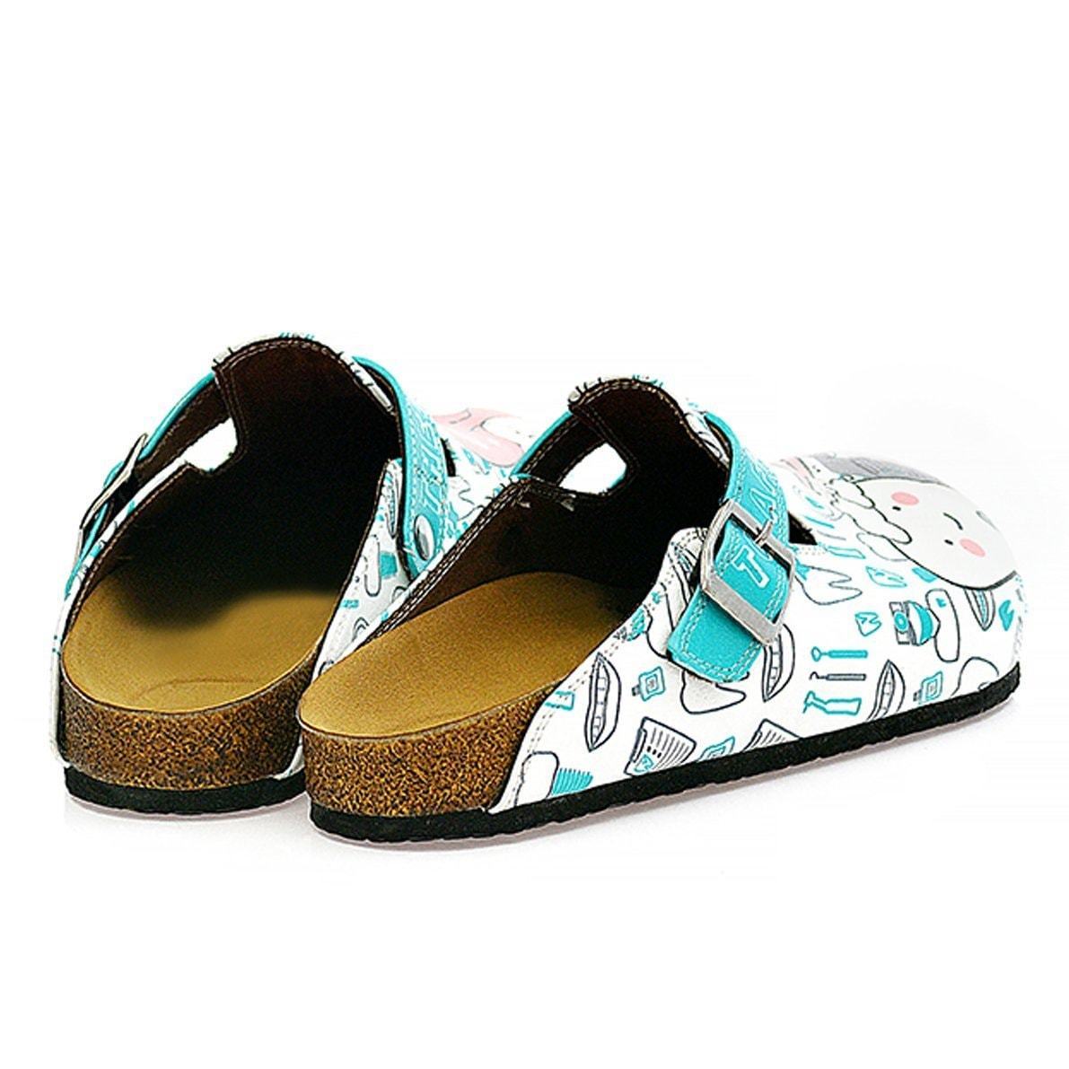 White & Aqua Dentist Clogs WCAL326 (737670758496)