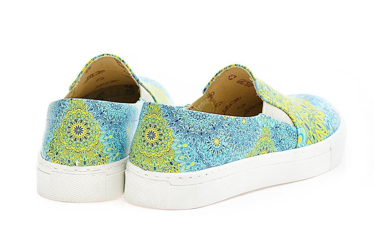 Blue and Yellow Pattern Sneaker Shoes WVN4038 (506282967072)