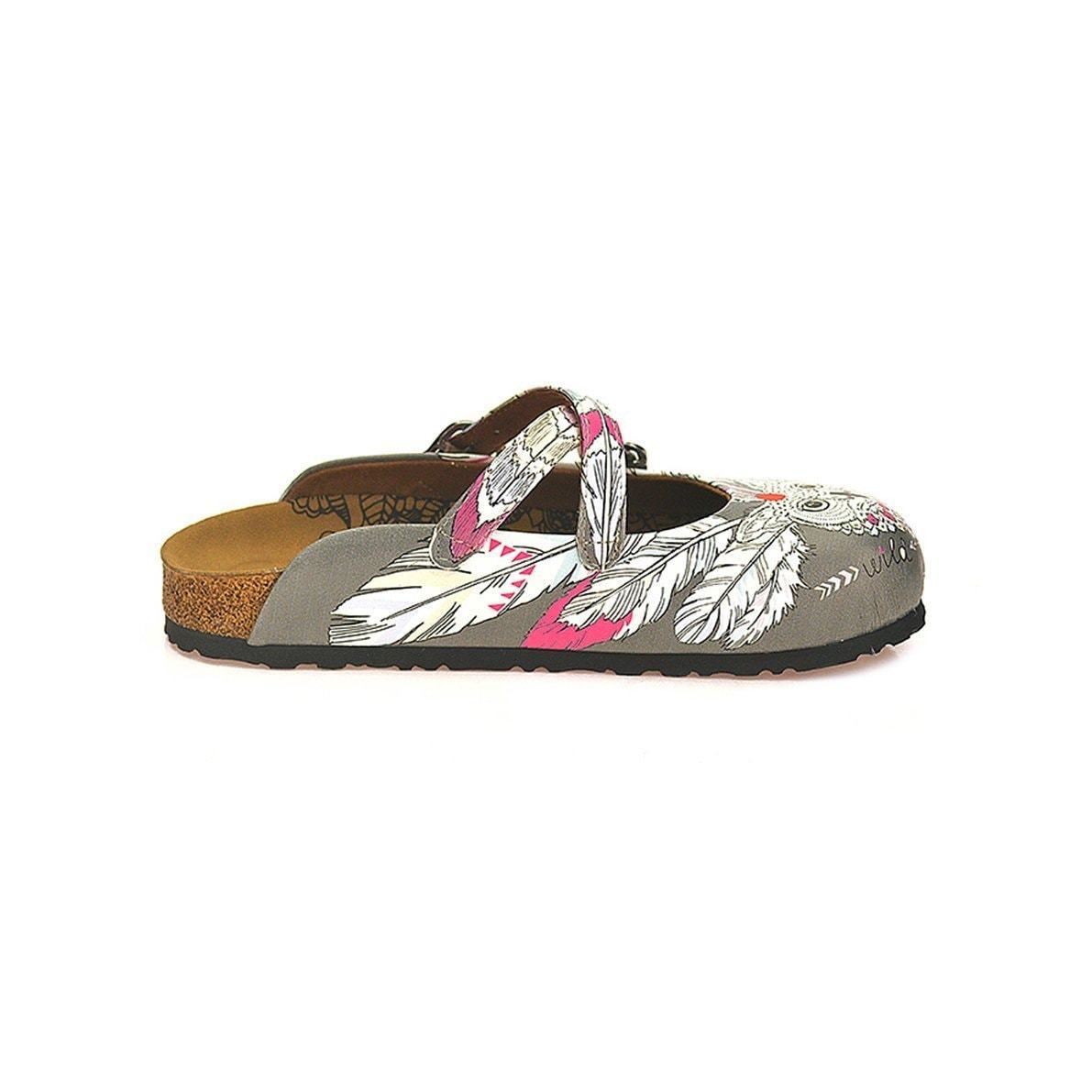 Gray Wild Free Owl Cross-Strap Clogs WCAL133 (737672953952)