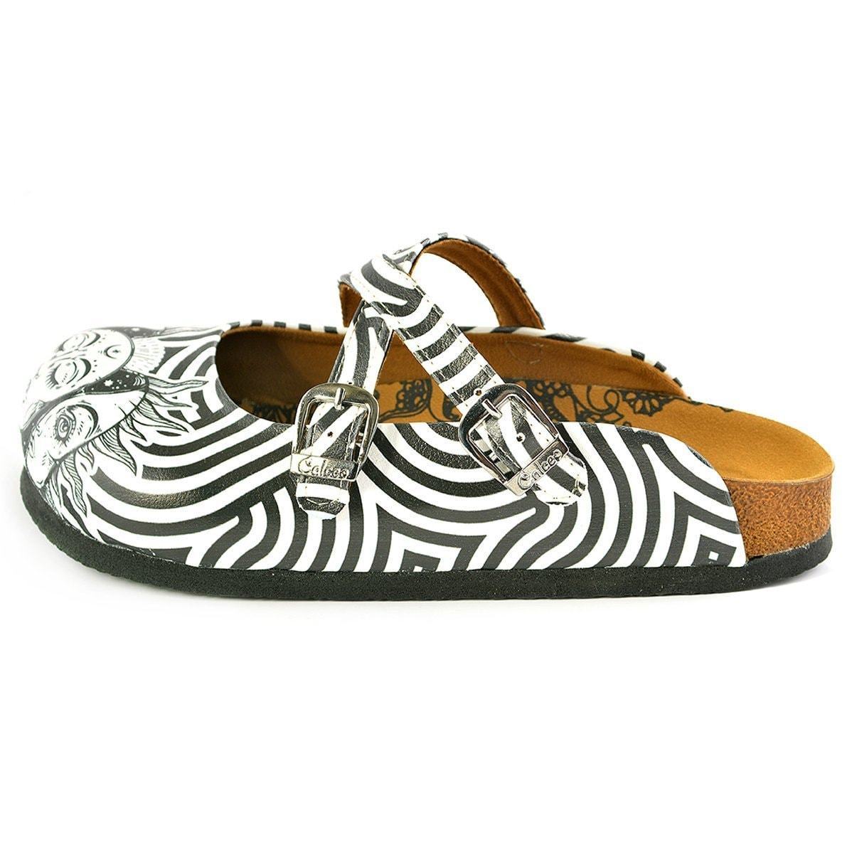 White & Black Sun Crisscross Clogs WCAL145 (737671184480)