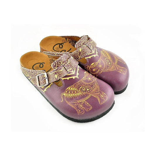Purple & Yellow Elephant Clogs WCAL345 (737670266976)