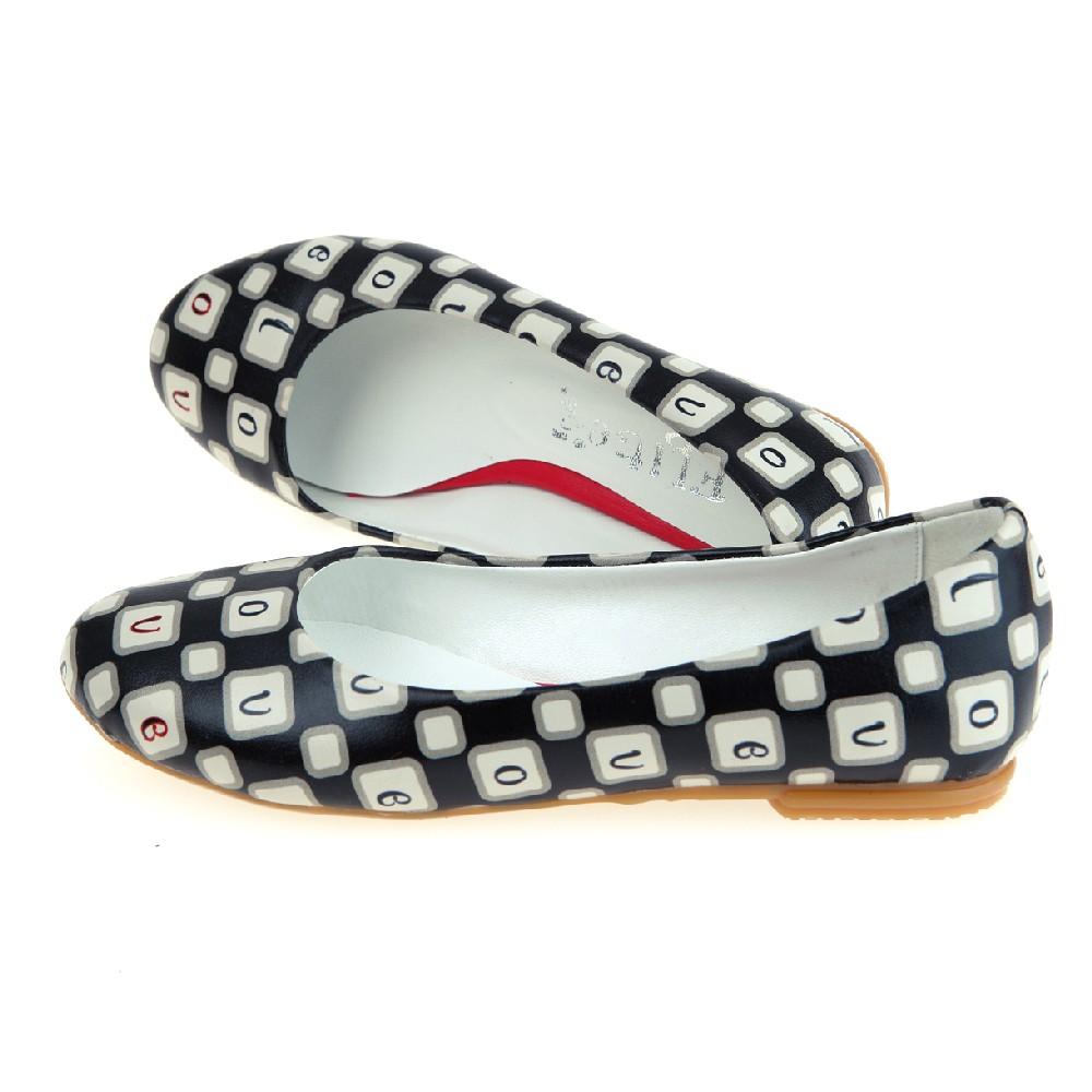 Black and White Dream Ballerinas Shoes 1061 (2198973087840)