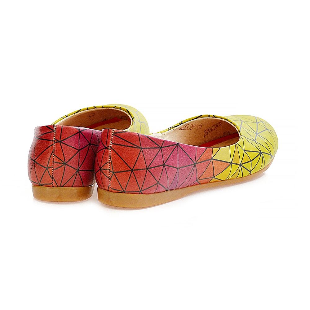 Yellow Red Prismas Ballerinas Shoes 1098 (506263928864)