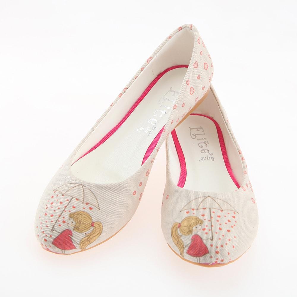 Heart Raining Ballerinas Shoes 1107 (1405793927264)