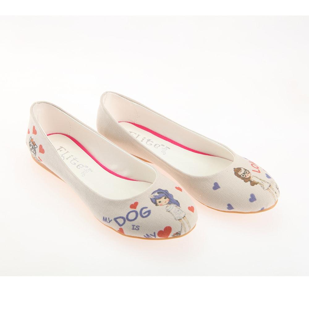 Cute Girls and Dogs Ballerinas Shoes 1111 (1405794058336)