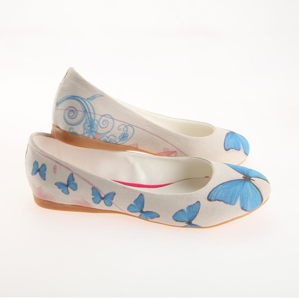 Blue Butterfly Ballerinas Shoes 1124 (1405794386016)