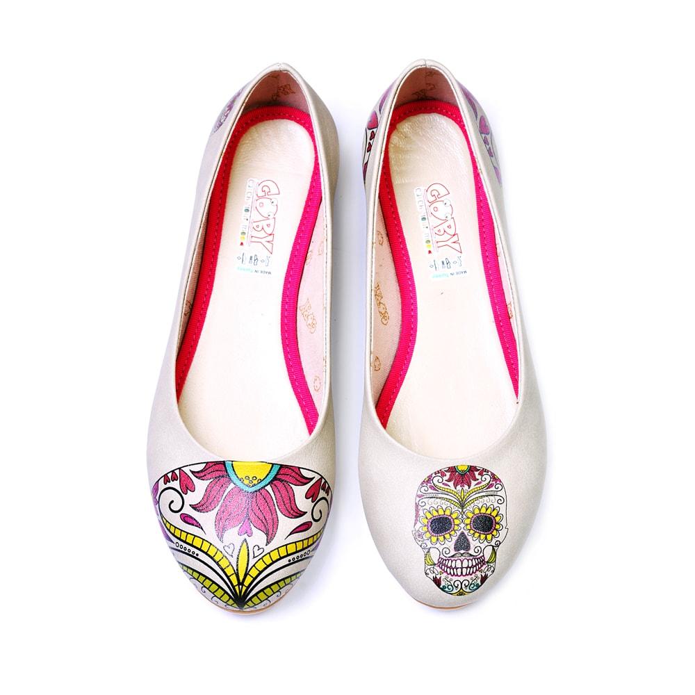 Sun and Skull Ballerinas Shoes 2031 (1405795631200)
