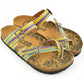 Yellow & Purple Geometric Strappy Sandal CAL1001 (737685307488)