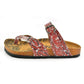 Red & White Floral Strappy Sandal CAL1003 (737685209184)