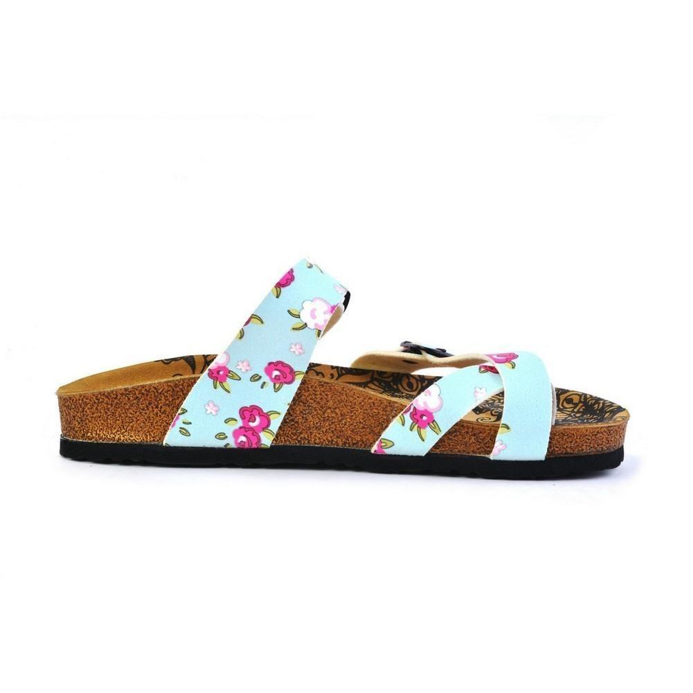 Blue & Pink Floral Sandal CAL1012 (774931251296)