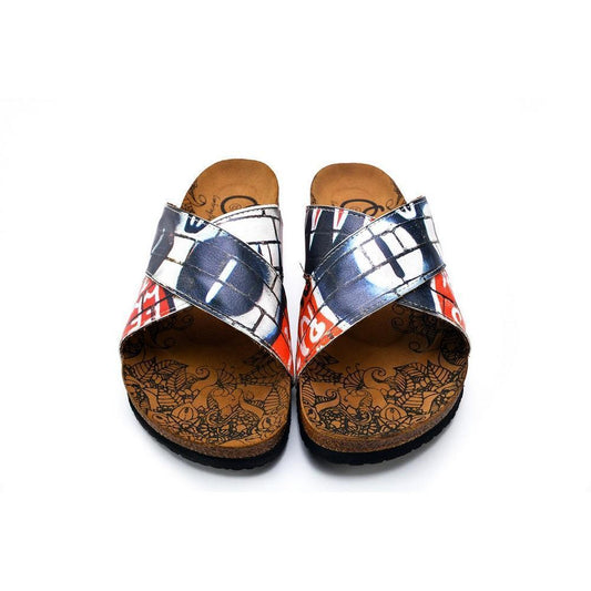 Black, Red, White and Wall Decoy Patterned Sandal - CAL1110 (774940459104)