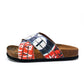Black, Red, White and Wall Decoy Patterned Sandal - CAL1110 (774940459104)