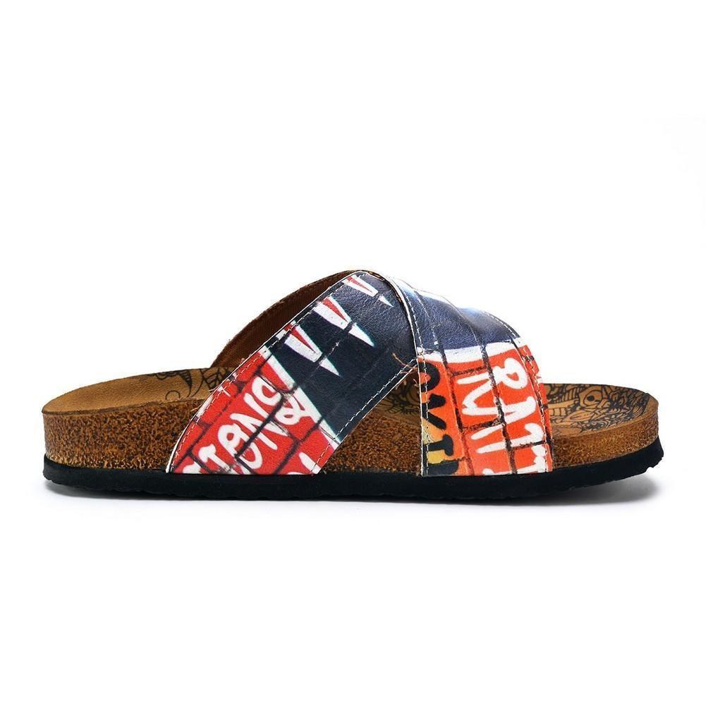 Black, Red, White and Wall Decoy Patterned Sandal - CAL1110 (774940459104)