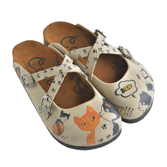 Off-White & Navy Cat Clogs CAL146 (737682849888)