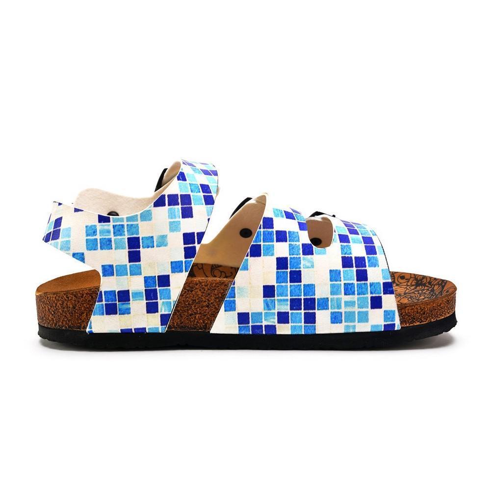 Blue, Dark Blue and Light Blue Color Square Patterned Clogs - CAL1903 (774934757472)