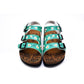 Green Light and White Flowers Patterned Clogs - CAL1904 (774934921312)
