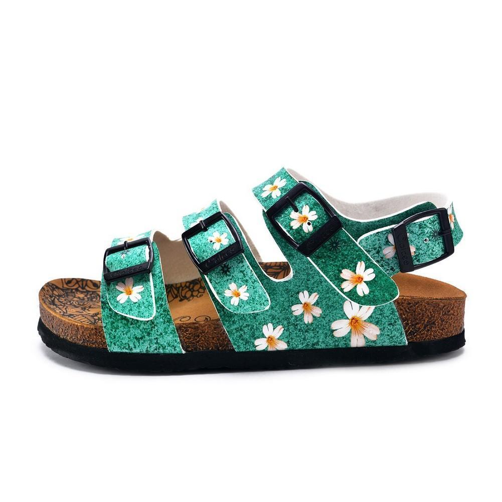 Green Light and White Flowers Patterned Clogs - CAL1904 (774934921312)