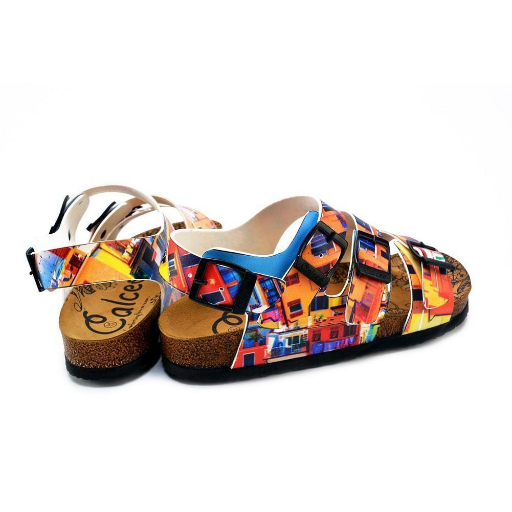 Red, Orange, Yellow, Blue Colored Windows Patterned Clogs - CAL1905 (774944587872)