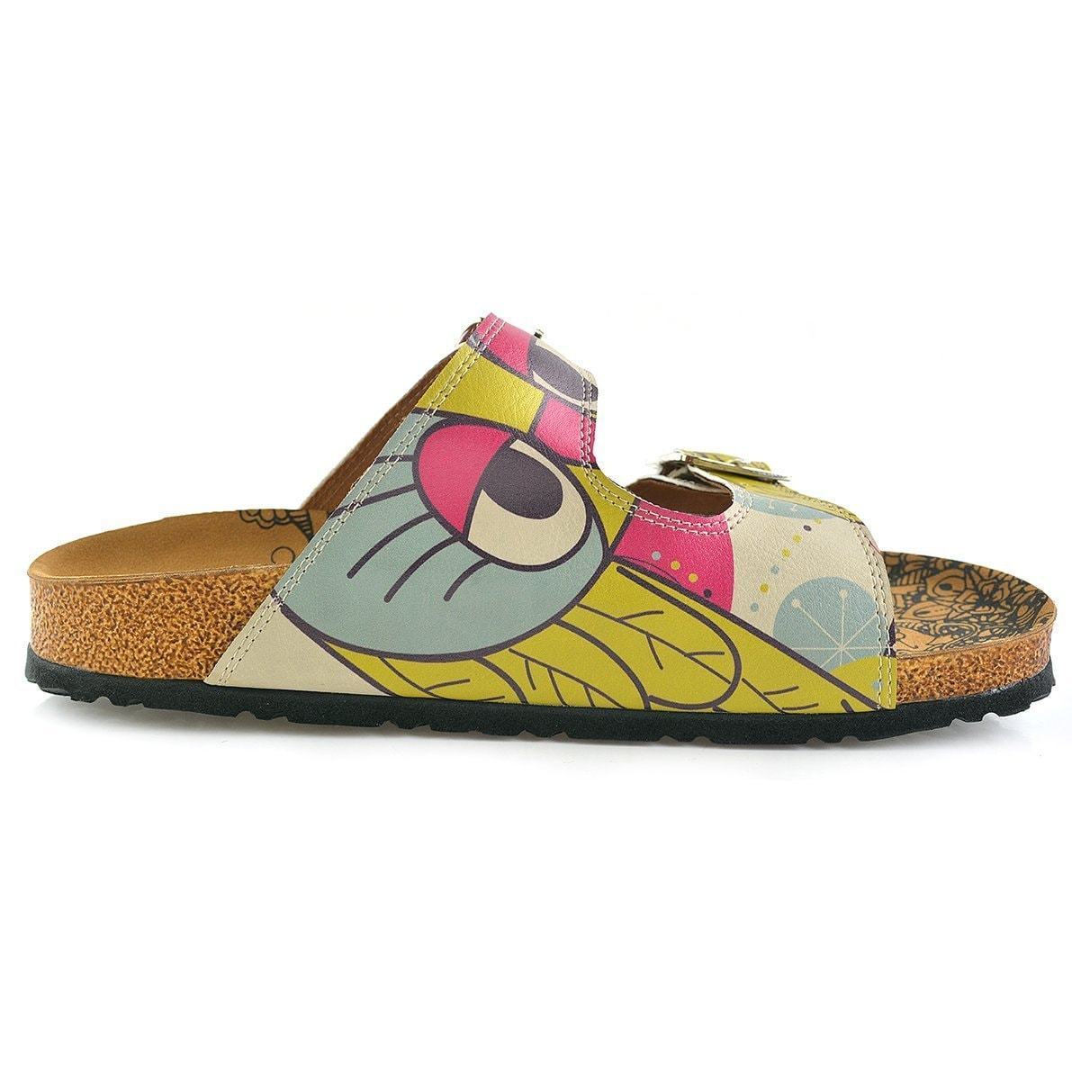 Blue & Pink Owl Two-Strap Buckle Sandal CAL205 (737682620512)