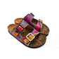 Purple, Green, Orange Color Wavy Strip Patterned Sandal - CAL211 (774942326880)