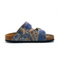 Blue and Cream Jeans Patterned Sandal - CAL212 (774942490720)
