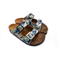 Blue, Green and Colored Flowers Patterned Sandal - CAL213 (774942621792)