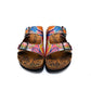 Red and Blue Oil Color Patterned Sandal - CAL214 (774942752864)