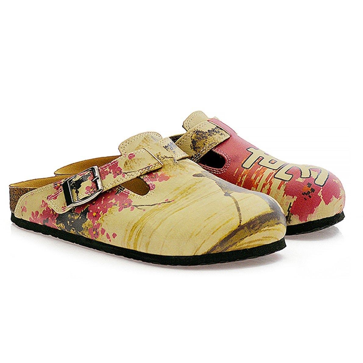 Red & Tan Chinese Clogs CAL320 (737681801312)