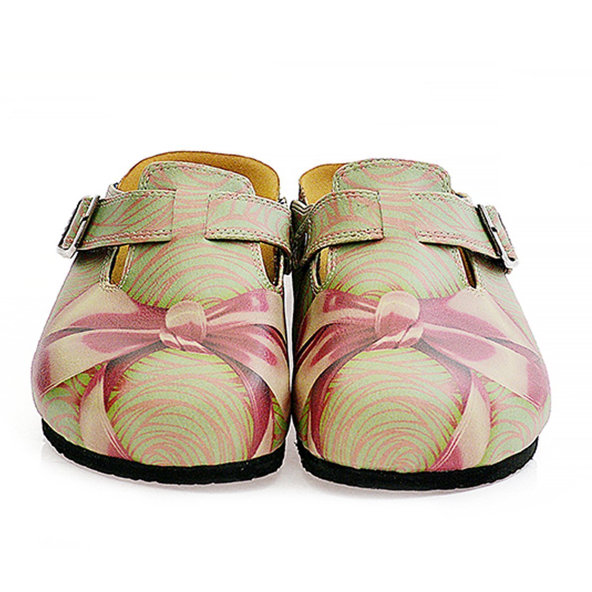 Mint & Pink Bow Clogs CAL321 (737681768544)