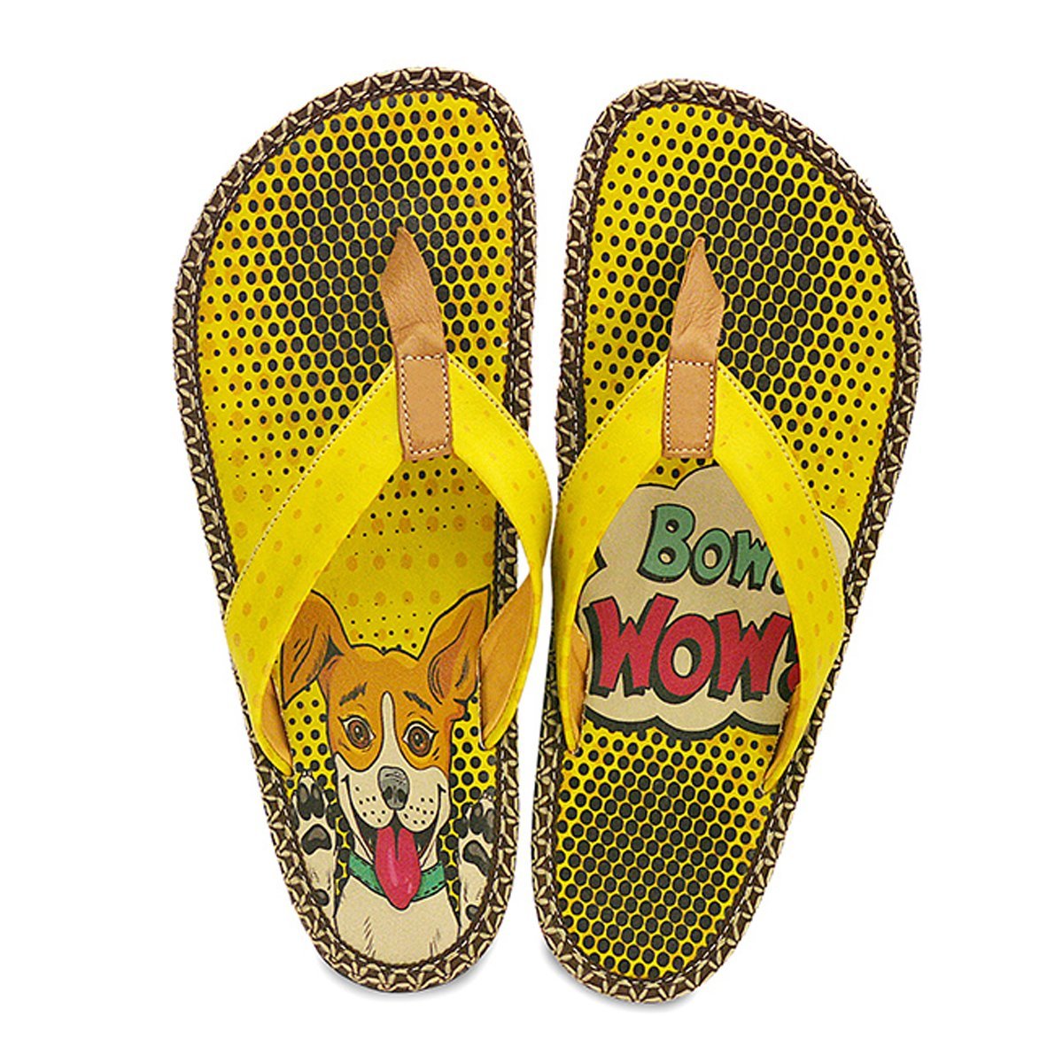 Yellow Cartoon Puppy Flip-Flop CAL404 (737681571936)