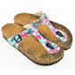 Pink & Blue Floral T-Strap Sandal CAL505 (737680982112)