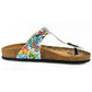 Pink & Blue Floral T-Strap Sandal CAL505 (737680982112)