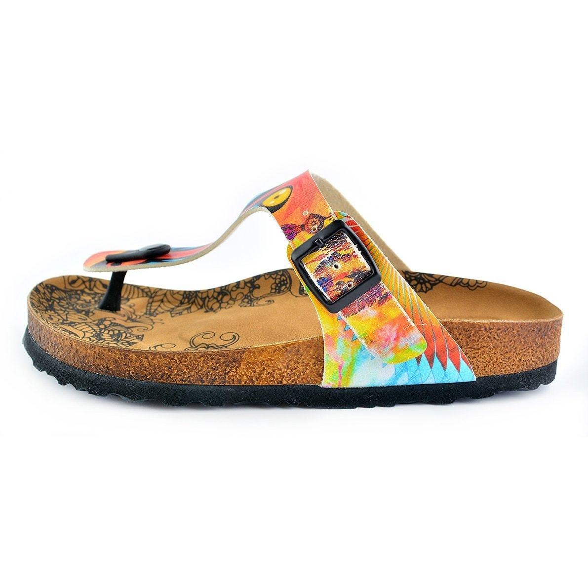 Red & Yellow T-Strap Sandal CAL519 (737680162912)