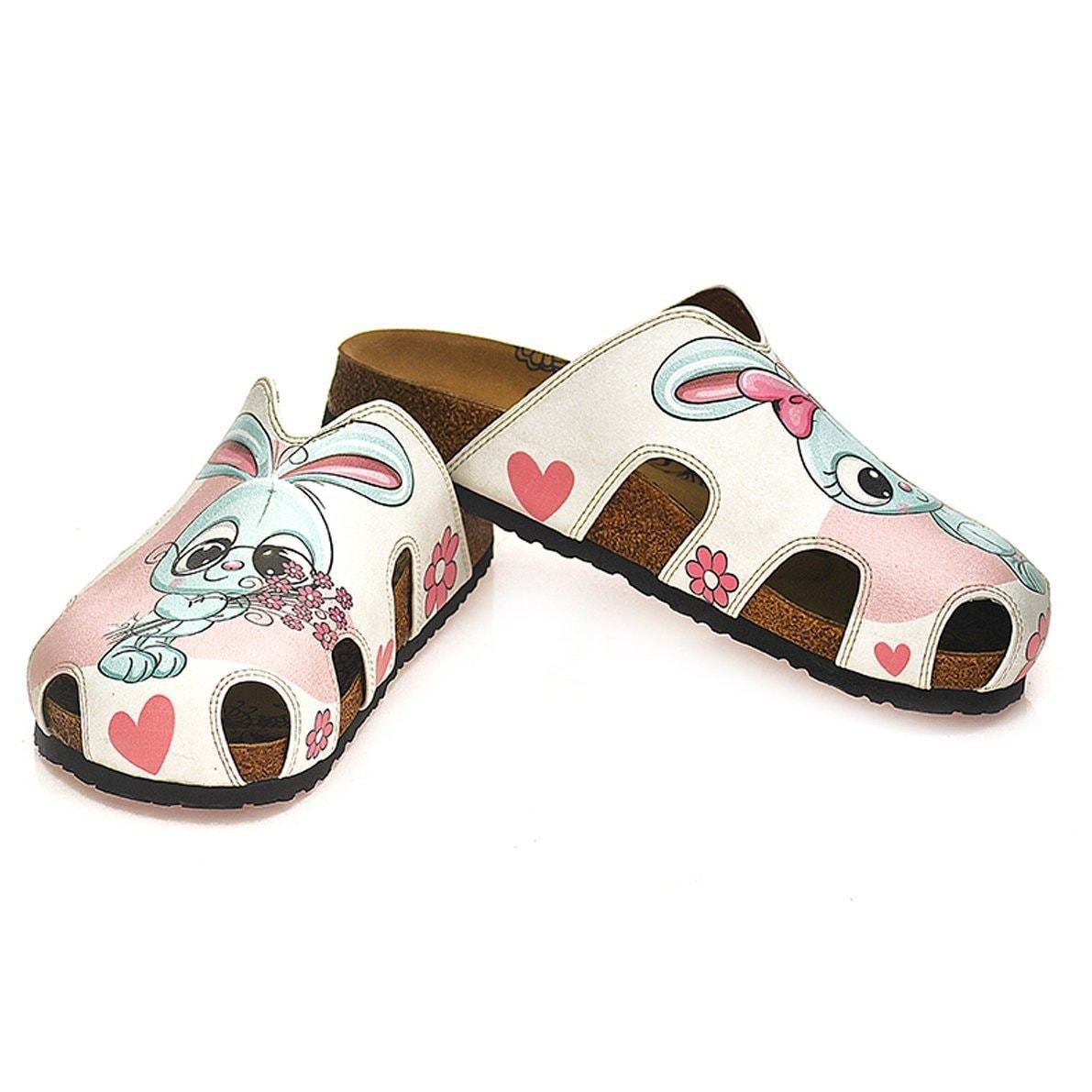Pink & Gray Bunny Love Clogs WCAL601 (737670004832)