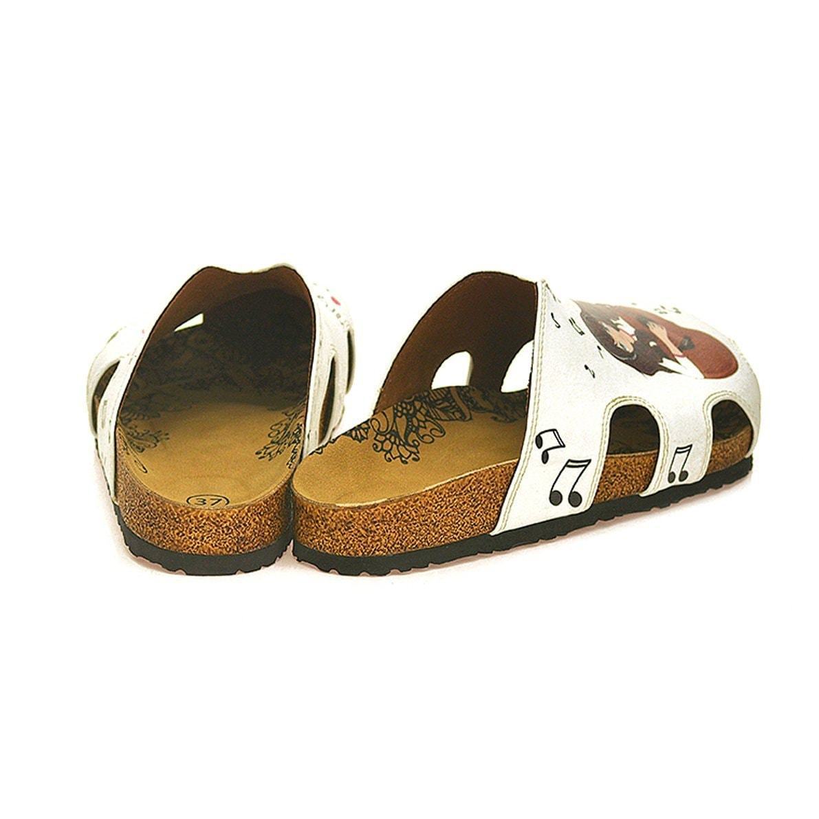 White Love & Guitar Clogs WCAL602 (737669972064)