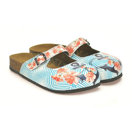 Blue & Coral Floral Anchor Clogs CAL804 (737679540320)