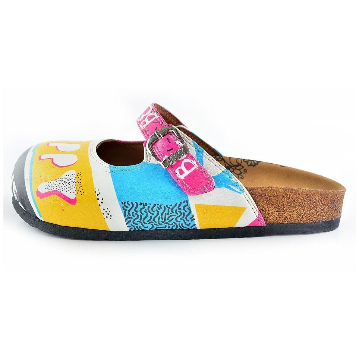 Pink & Yellow Be Happy Clogs CAL809 (737679212640)