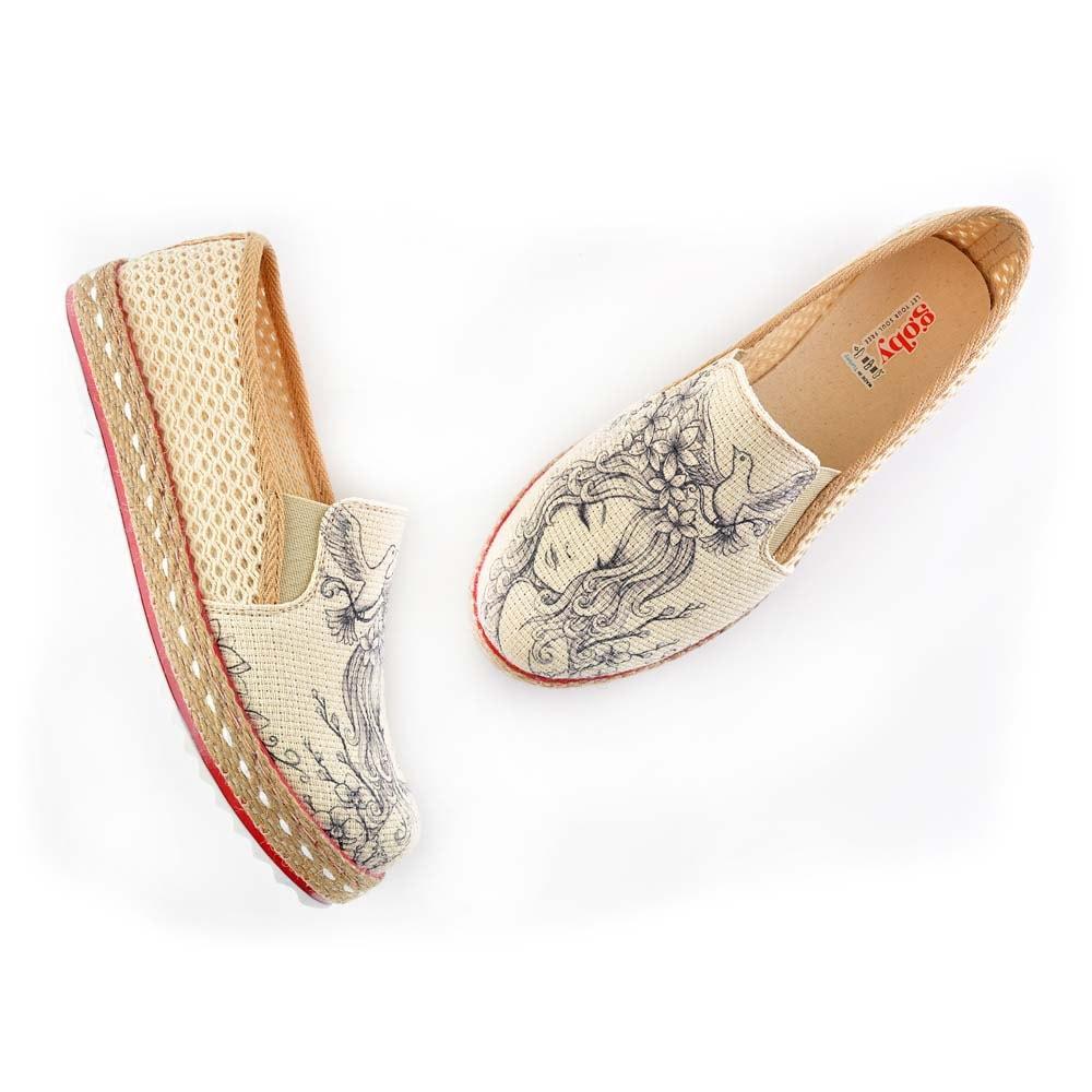 Lady and Birds Sneakers Shoes DEL120 (506265436192)