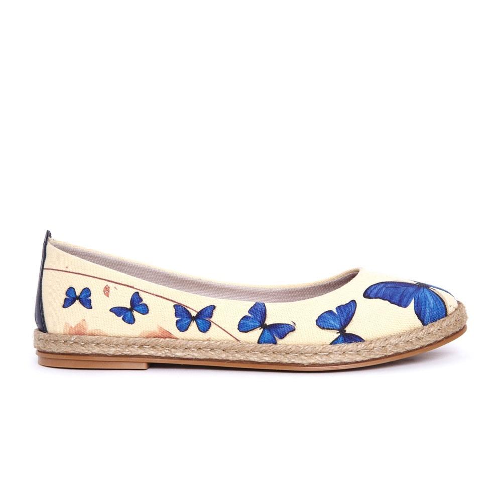 Blue Butterfly Ballerinas Shoes FBR1198 (506265665568)