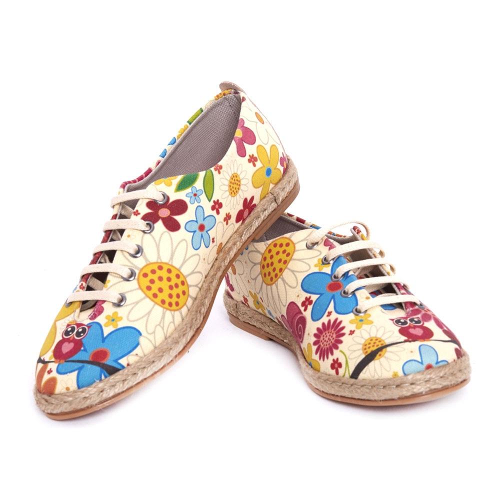 Cute Owl and Flowers Ballerinas Shoes FBR1221 (1405805658208)